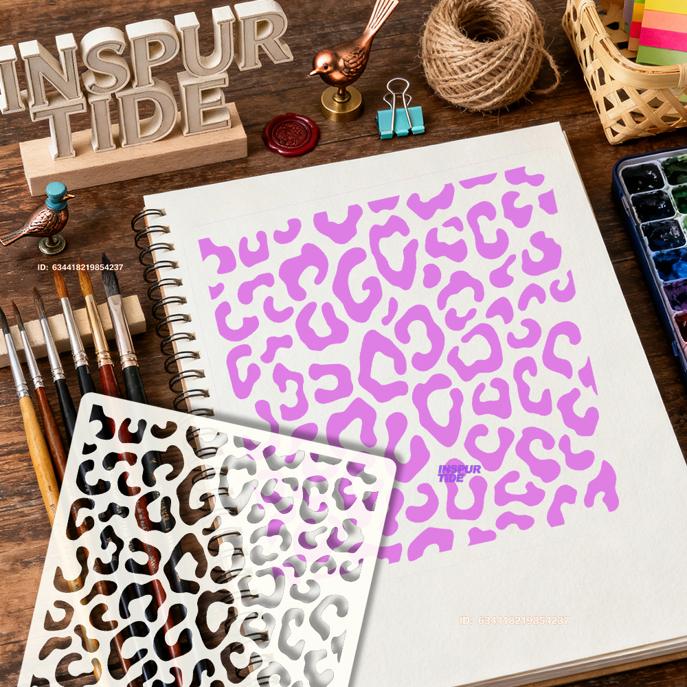 Geometric Leopard Pattern Theme Hollow-out Painting Template
