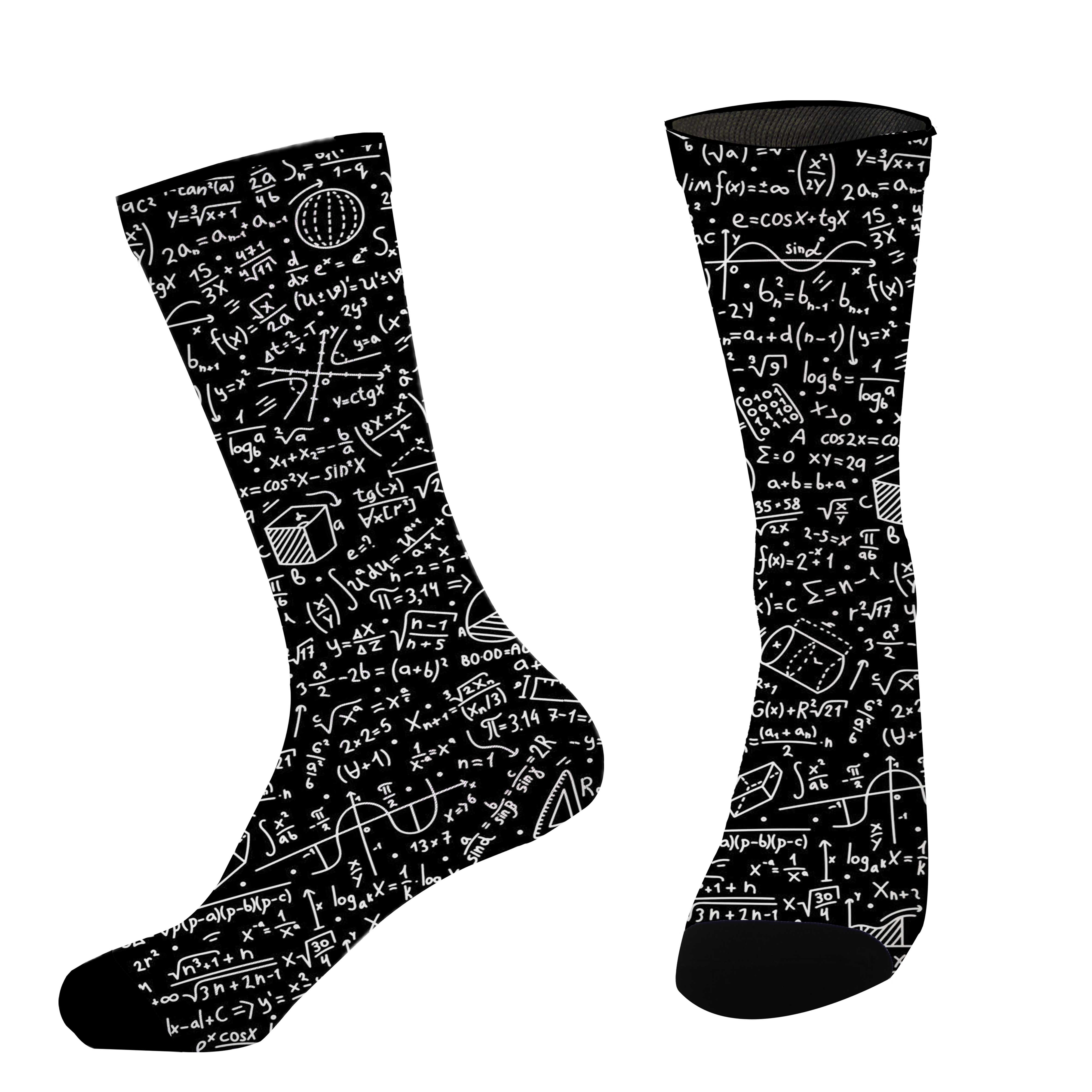 E-shop 1 Paar Trendige Crew-Socken, Polyester & Spandex Mix, Fashion Hip-Hop Fröhliches Muster – Lustige Socken für Männer Frauen