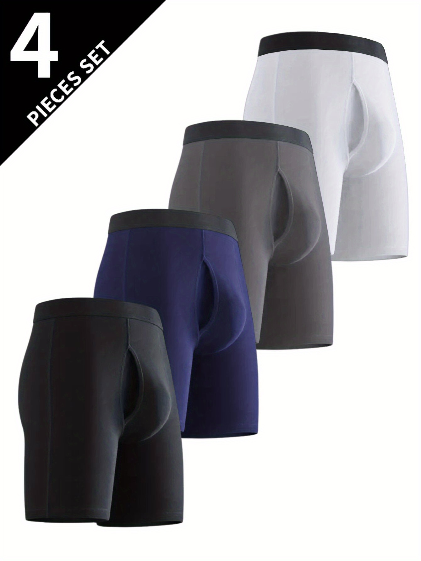 4pcs bóxers largos hombres en entrepierna ropa Temu Peru