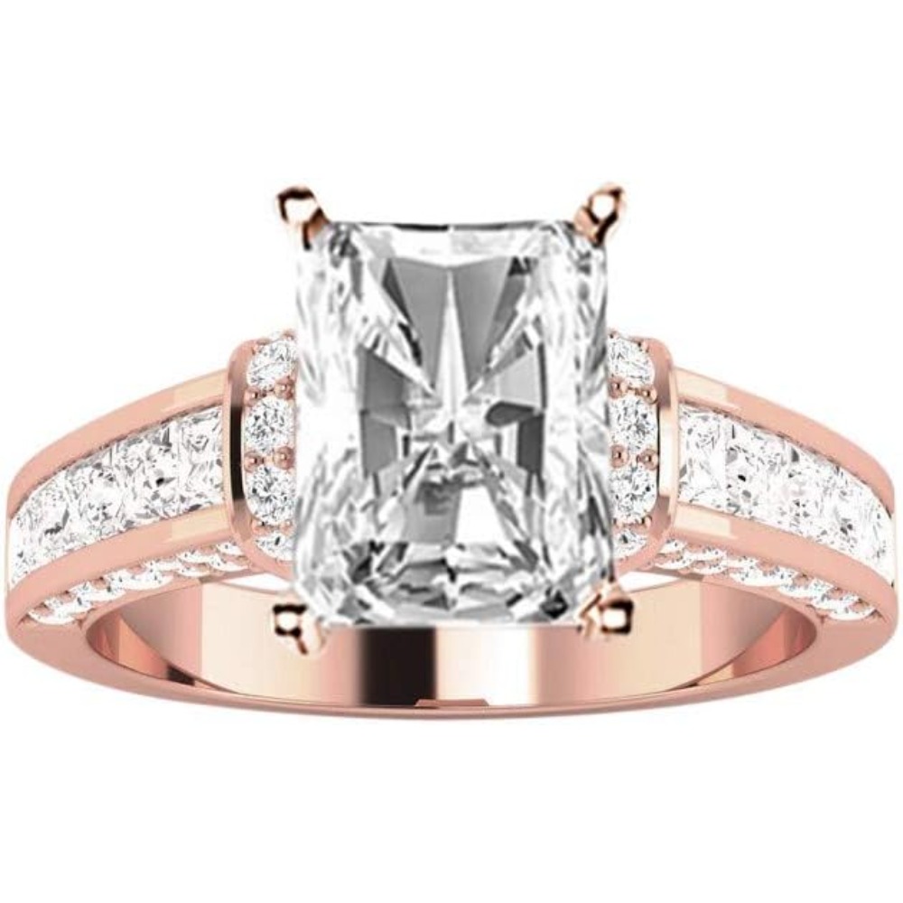 925 Silver Square Moissanite Engagement Ring for Women