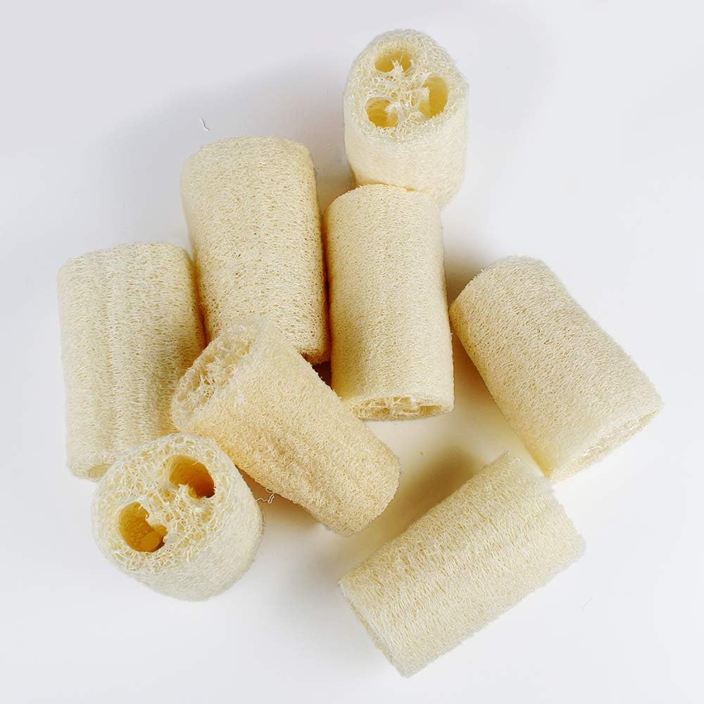 Image of 8pcs Natural Loofah Sponge, Loofah Sponge Luffa Sponge Bath For Shower Scrubbing And Kitchen Cleaning