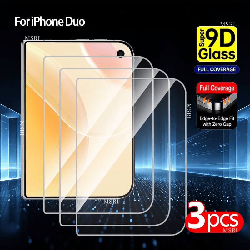 TEMU 3pcs Set (white Screen Clear Hd) High Definition Transparent Tempered Glass Film, Suitable For Iphone Duo Models, Oleophobic Coating Prevents