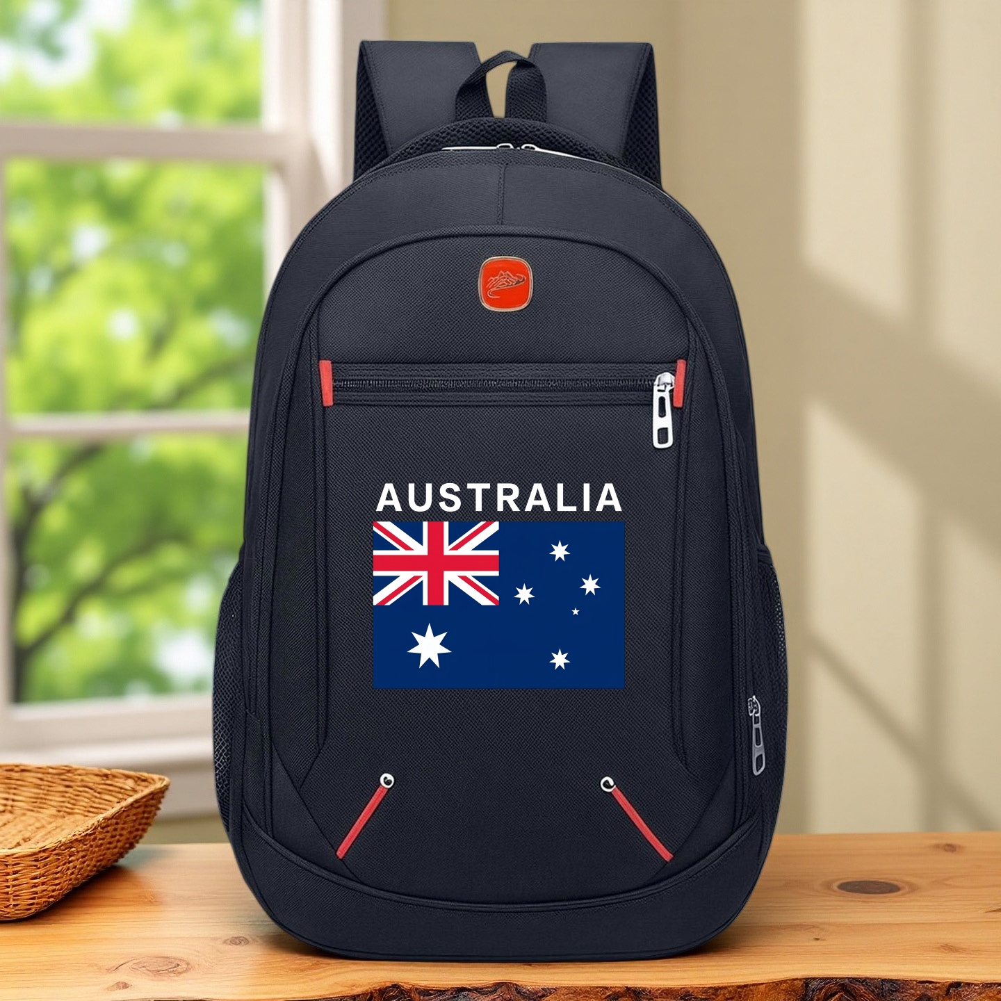 TEMU Australian Graphic Print Backpack For Travel School Work Casual Daily Use Lightweight Durable Laptop Compartment Multi Pocket Organizer Trendy