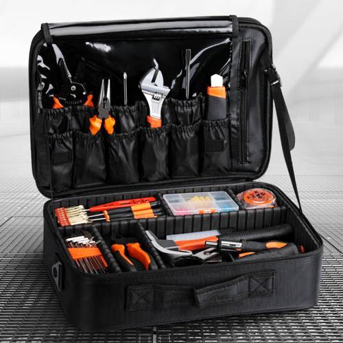 robuste tragbare elektriker-tasche - multifunktionales oxford-canvas-aufbewahrungsorganisator mit verdicktem, verschleißfestem design, großem fassungsvermögen für reparaturwerkzeuge, heimwerker- und wartungsbedarf, heimwartung | werkzeugaufbewahrungstasche | langlebiges oxford-gewebe, werkzeugtasche