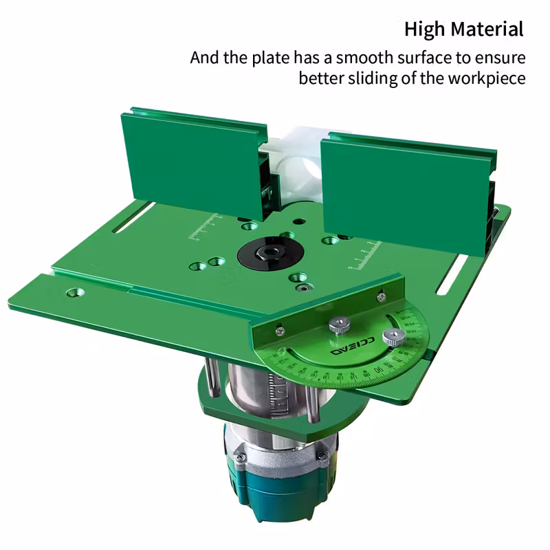 适用于65毫米直径马达的木工翻转板和铣床升降套件 - 铝合金铣床嵌入板带斜角量规和护板 - 工作台修边木工辅助工具 商品详情 8