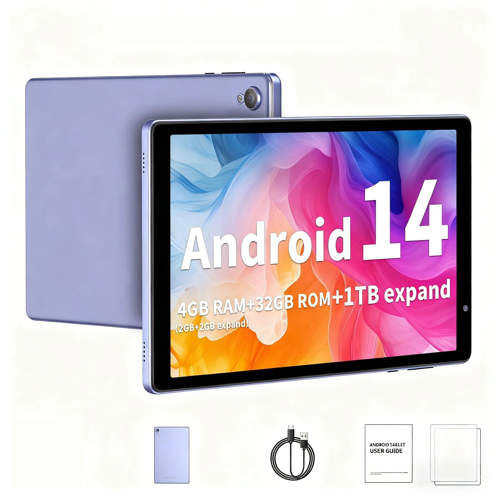 TEMU VASOUN Tablet de 10 pulgadas, Tablets 14, PC, 2GB RAM + 32GB ROM, Soporta de 1TB, Batería de 6000Mah, Tab 2.0 MP + 2.0 MP Cámara Dual, Tablet