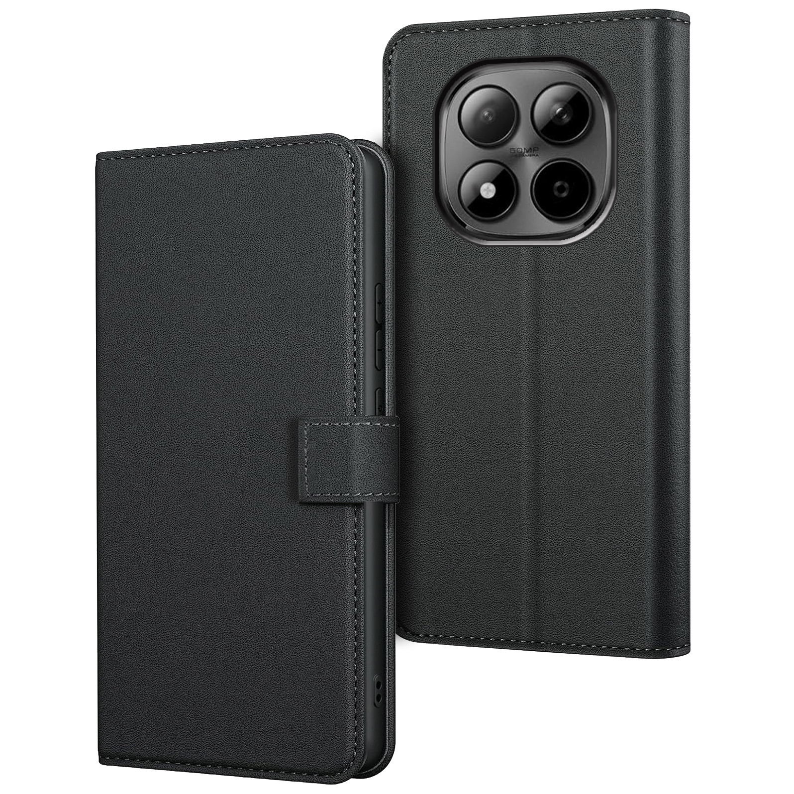 TEMU Phone Case: For Xiaomi Redmi Note 15 Pro 5g (not For 4g) Case With Kickstand Black Synthetic Leather Card Slot Flip Protective Phone Case Cover