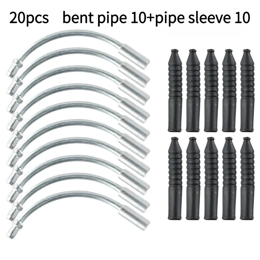 TEMU 20pcs(bent Pipe 10+pipe Sleeve 10)v Brake Noodle And Boot Set, Cable Guide Bend Tube, Pipe Sleeves Protector Hose, Brake Mtb Mountain Bike