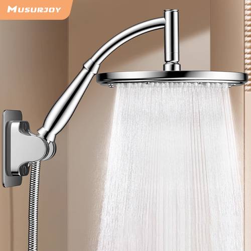 1pc handheld shower head for bathroom used as overhead shower high pressure spray shower system extra large stainless steel panel water saving design anti clog christmas halloween gift for shower use only