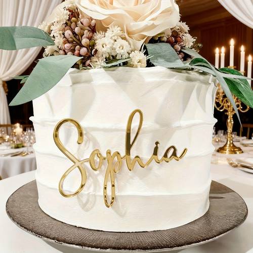 1 made cake topper and age exquisite cake topper wedding place name cards custom laser cut name tags acrylic wedding cards table decor custom name tags suitable for christmas