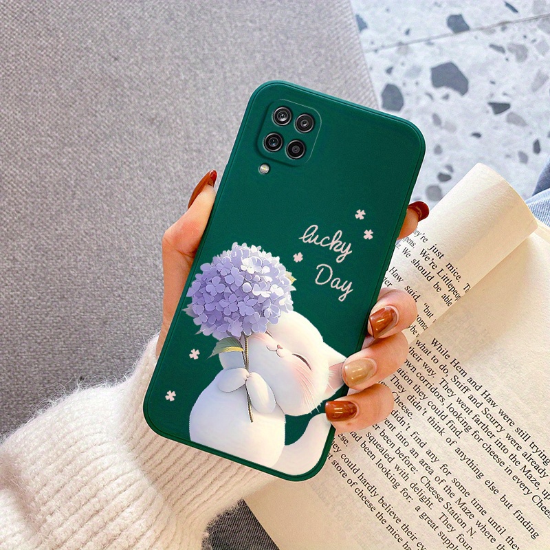 TEMU Cartoon Cute Cat Flower Cover Phone Case Is Compatible With Galaxy A12 With A Shockproof Matte Back. Without Losing Personality, Unique Visual