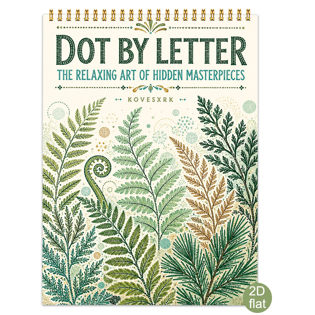 TEMU 1pc Plant Letter Book | 8..2 Inches | 30 Styles Of Drawings And Letter Dots | Down To Decorate The Desktop Corner | Suitable For Holiday And