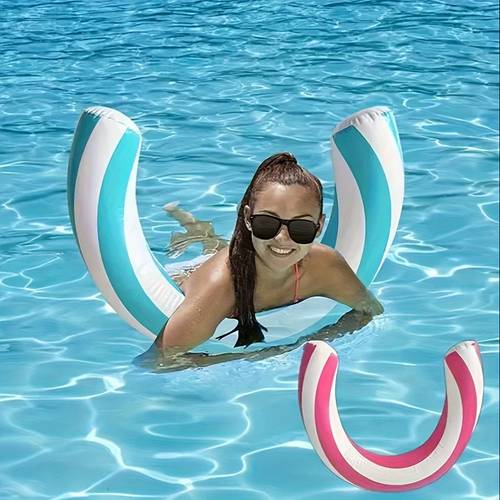 1 inflatable curved pool float durable and pvc material summer entertainment essential tropical tree suitable for summer use inflatable pool