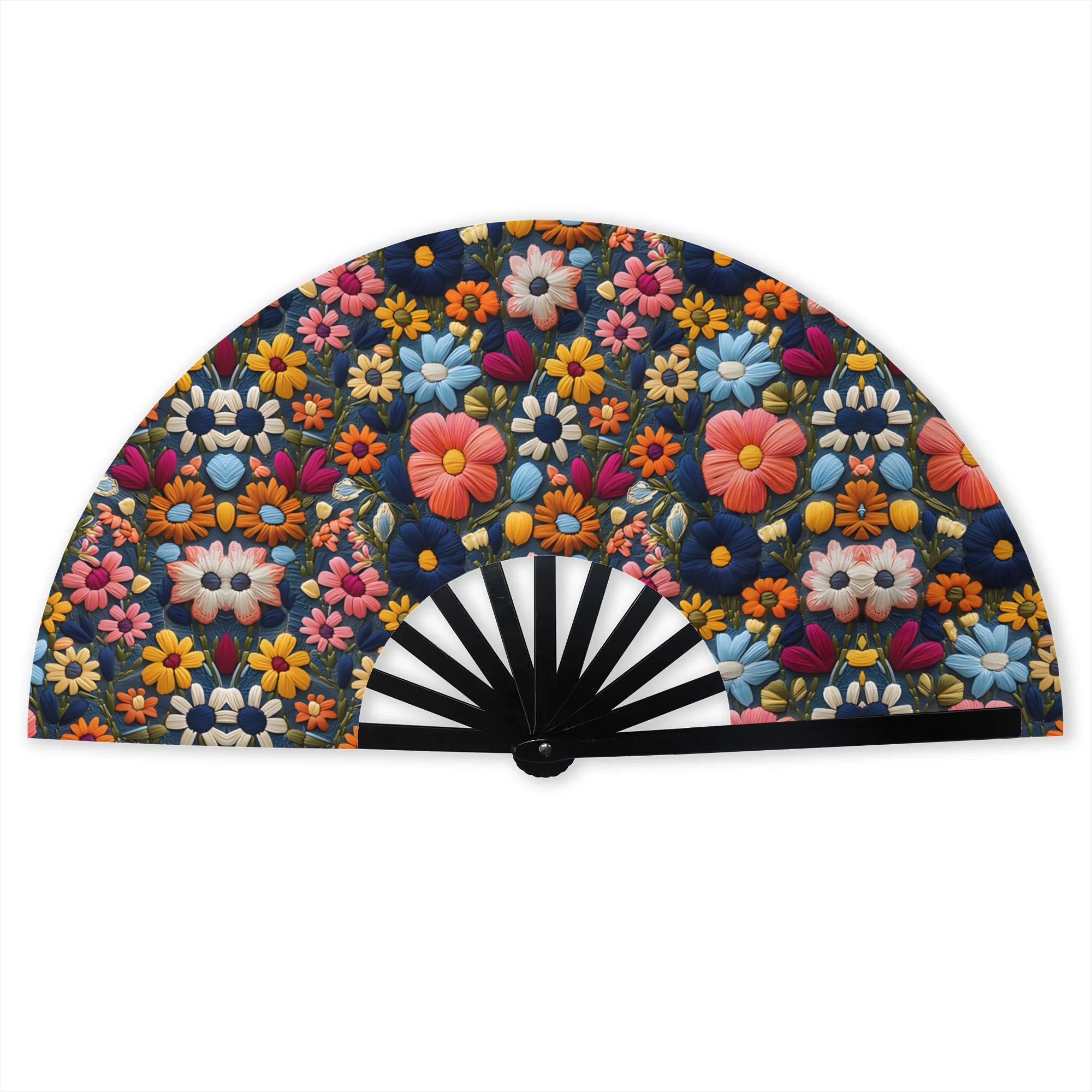 TEMU 2d Print Design Inspired Floral Folding Fans Foldable Fan Easy To Carry