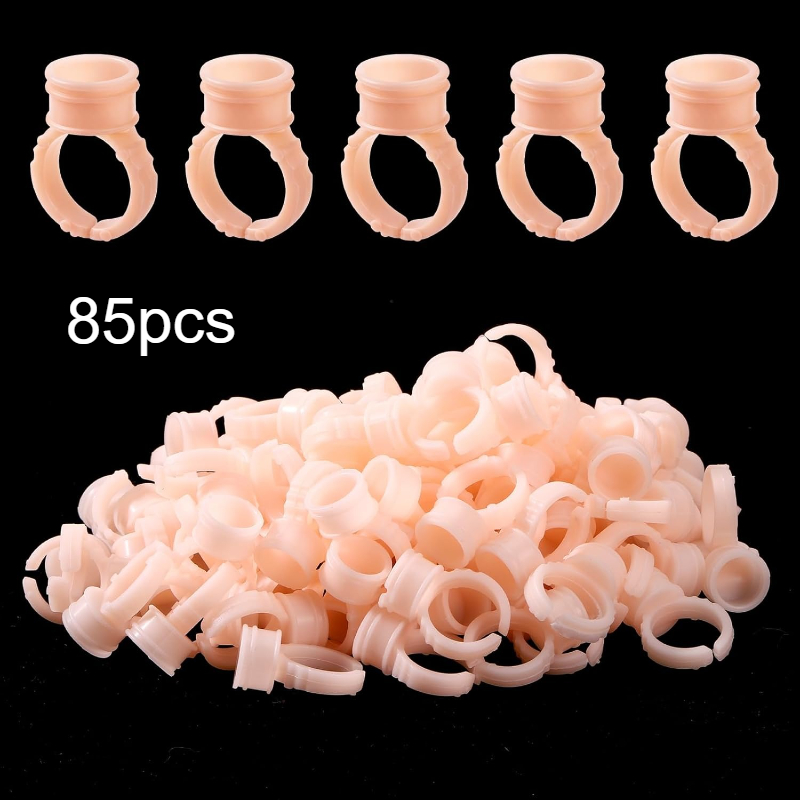 TEMU 85 Soft Tattoo Ink Cups, Disposable Tattoo Ink Rings, Suitable For Lip Tattooing, Nail Art, And Eyebrow/eye Tattooing Supplies, Nude Pink