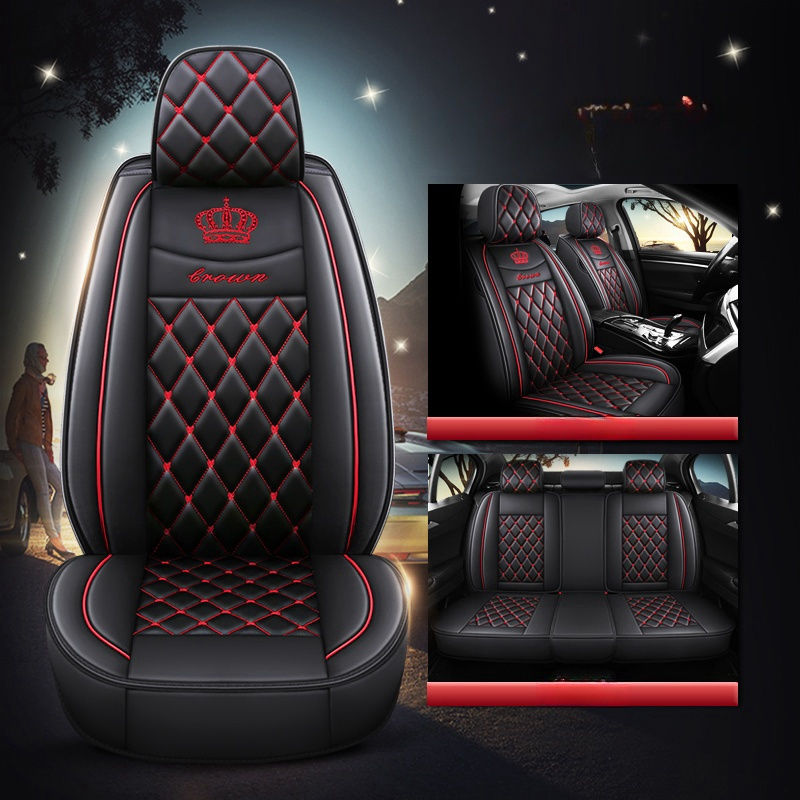 TEMU 5-seat Luxury Seat Covers, New Model, Premium, , , Full Wrap, Full Coverage, One-piece, Pu Leather, Breathable, Seat Protectors, Seat Cushion