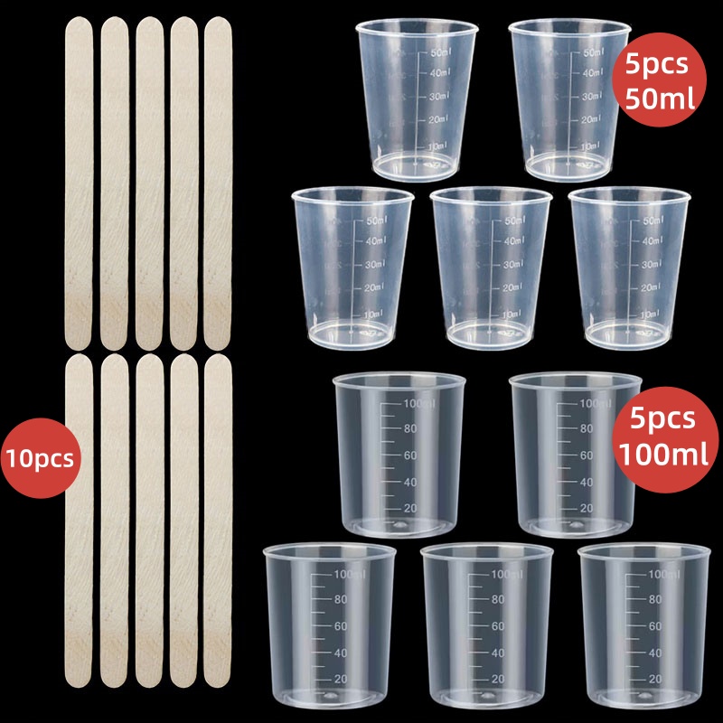 TEMU Epoxy Resin Pouring Tool Set, Includes 8/20pcs Of Plastic Epoxy Resin Pouring Tools, 1.69oz/3.38oz - Diy Resin Kit Suitable For Beginners, For