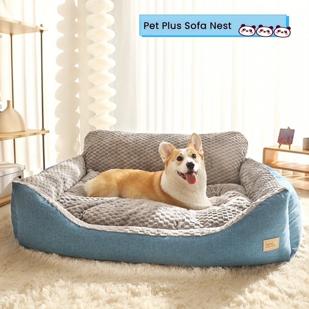 Sofá Cama de Lujo para Mascotas Extra y Caliente con Respaldo  Confort Todo el Año de Limpiar Para Perros */Medianos/Pequeños Gatos  (*