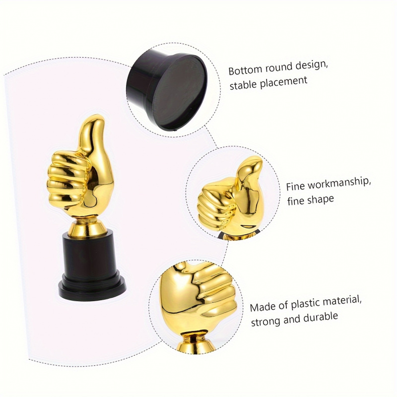 Top pick1/2pcs Golden Thumb Football Trophy Medal- Compact and Durable Plastic Suitable for Dance Sports and Party Awards, Honor SouvenirsOpen in new tab.