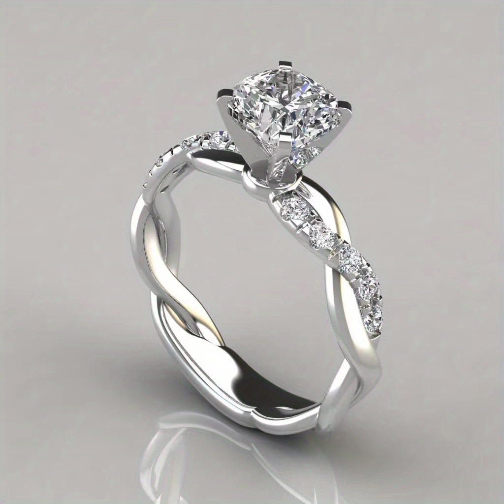 Zirconia Princess Promise Engagement Wedding Band for Her