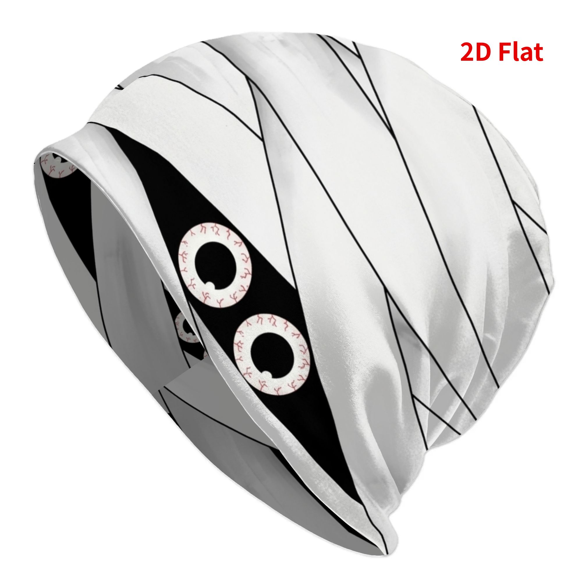 TEMU 1pc Happy Halloween Skullies Beanies Caps Spooky Eyes Bandage Pattern 2d Flat Printing Thin Hat Autumn Spring Bonnet Hats Men Women's Unisex Ski