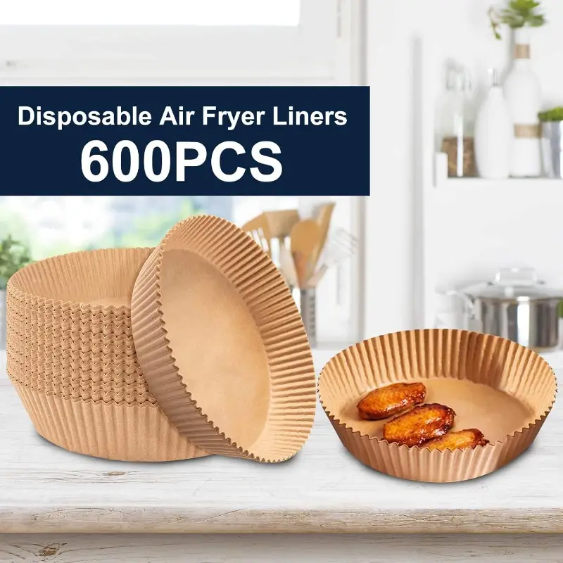 600pcs extra large 7.9 inch air fryer baking papers - heavy duty parchment liners, 428°c heat-resistant, compatible with instant pot, oven, microwave, toaster oven - compatible with 5-8 fryers (instant vortex, , ) - disposable, no needed - bulk for home & commercial kitchens, microwave safe liner, disposable liner, heatresistant paper, reusable alternative, material, cooking liner sheets, professional chefs, Product details 1