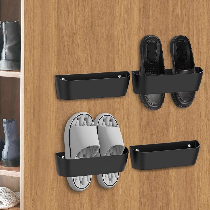 TEMU Set Of 4 No-drill Shoe Organizers For Doors | Multi-level Foldable Design For Rvs/campers/ | Space- Solution | Ideal For