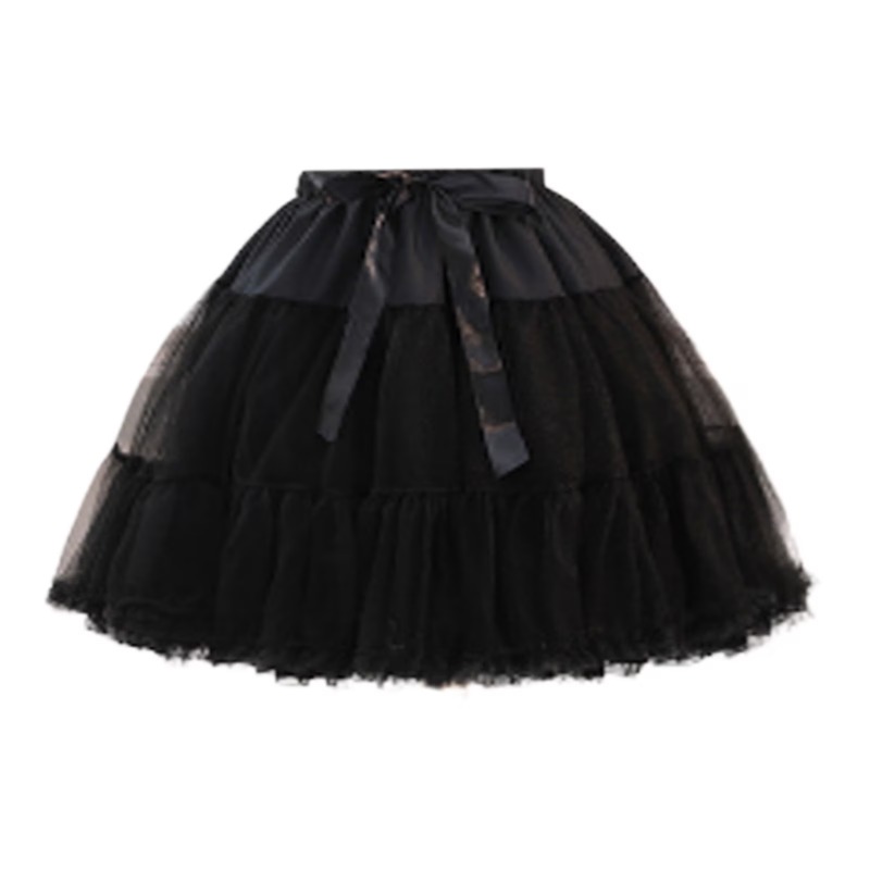 TEMU Women's Petticoat Adjustable Hoop Skirt Lace Short Lolita Style Underskirt For Dress Trendy Leisure Foundation Clothes