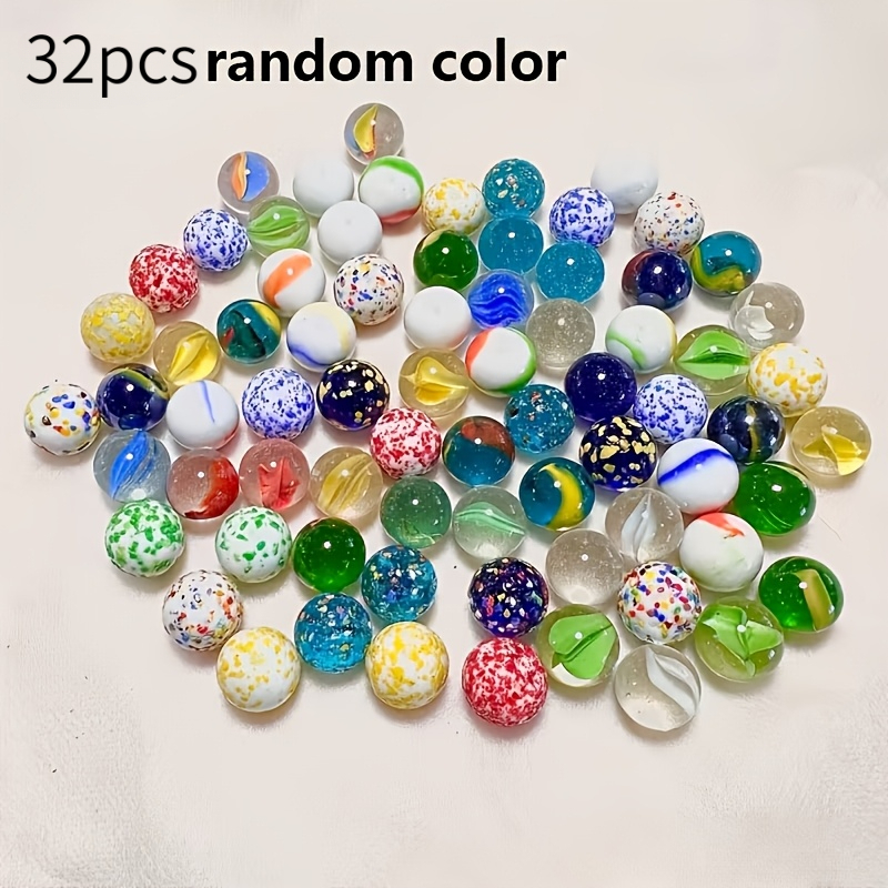 Image of 32 Mixed Colored Glass Marbles | Bead And Loose Bead Sets, Ideal For Crafts And Decorative Filling