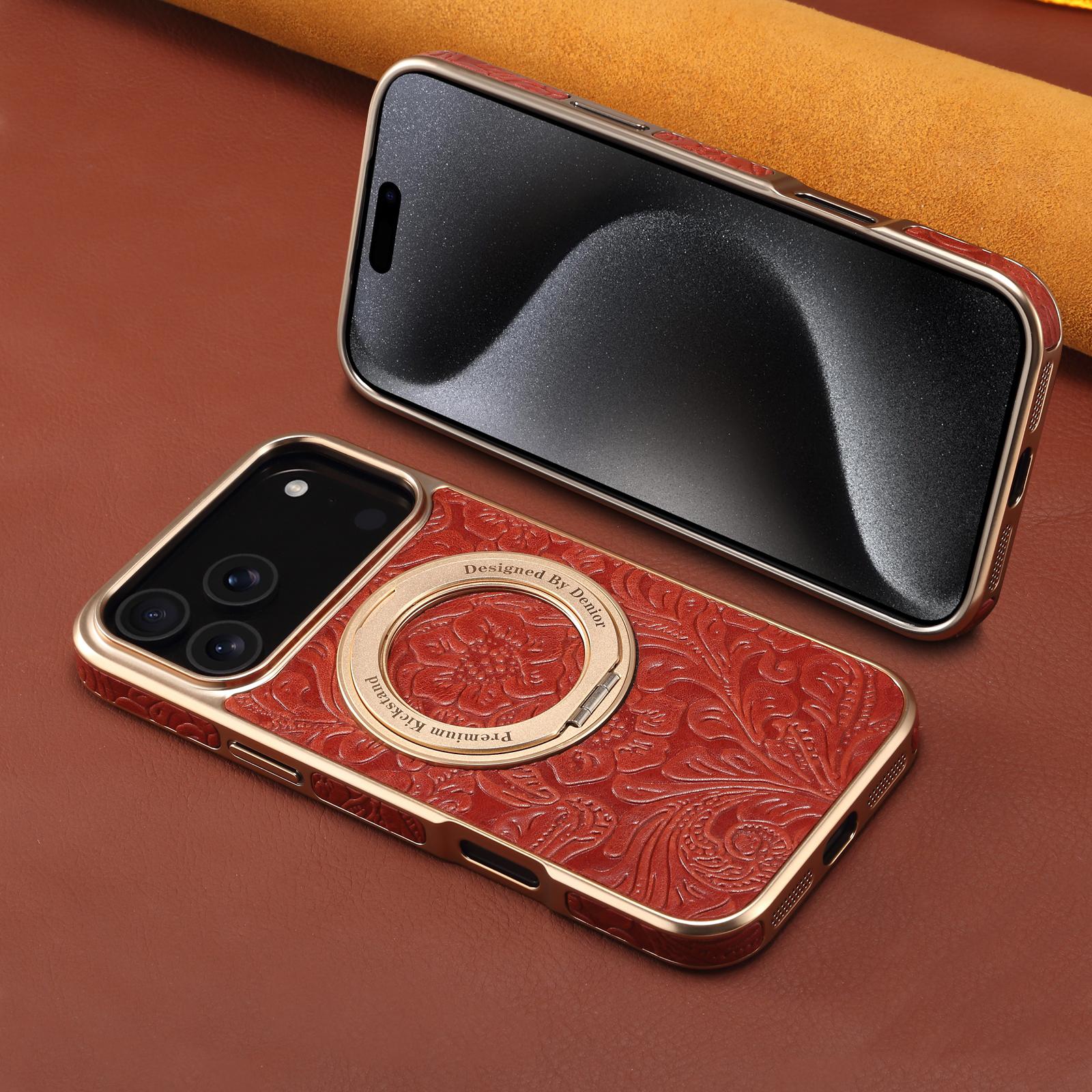 vintage tang dynasty floral genuine leather phone case with 360° adjustable metal stand, compatible with iphone 17 pro max/17 pro/17/17 air/14 pro max/15 pro max/16 pro max,   viewing, adjustable stand, elegant phone cover,  ,   case, durable material, protective cover,  , iphone   Product details 4