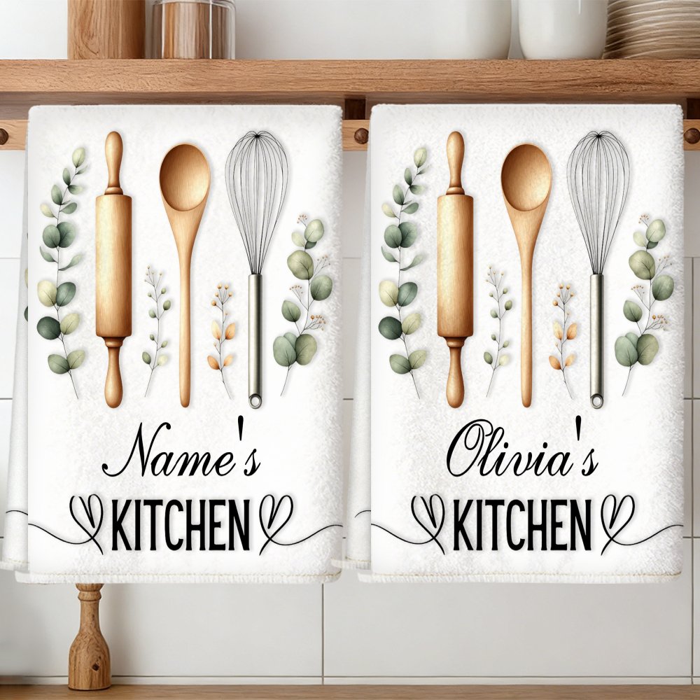 TEMU [custom Product-g] 2pcs Custom Kitchen Towel, Soft Absorbent Microfiber Dish Cloths For Cleaning, Decorative Housewarming/birthday