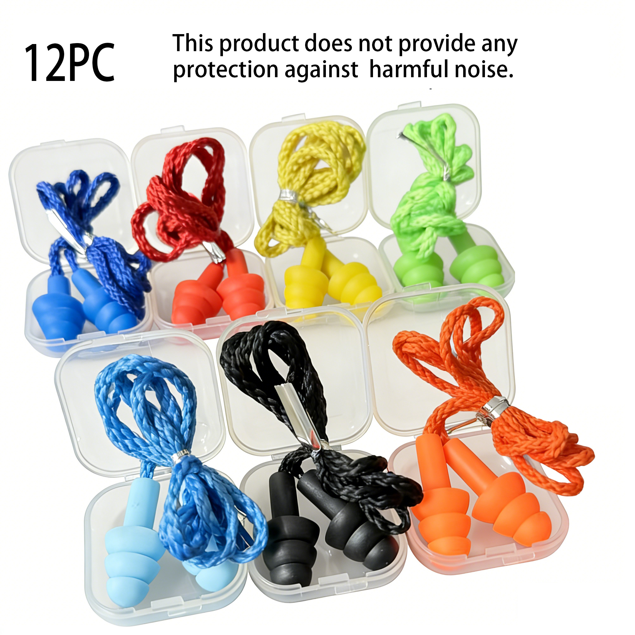 TEMU Lot de 12 paires de bouchons d'oreille en silicone, couleur aléatoire, réutilisables et faciles à nettoyer, bouchons d'oreille en silicone de
