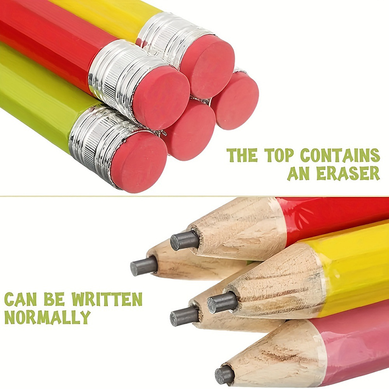 Funny Enormous Pencil with 5 Small Erasers