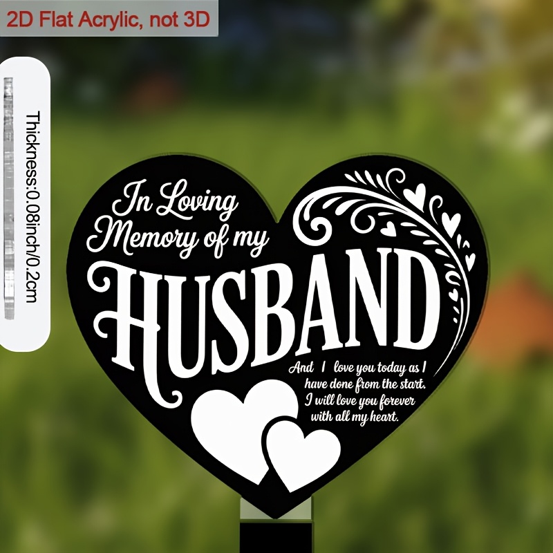 TEMU 2d Flat - 【2d Flat】 2d Flat Plane I Husband. Two-dimensional Acrylic Heart-shaped Garden Sign- Symbolizing And , Suitable Garden, Courtyard, And