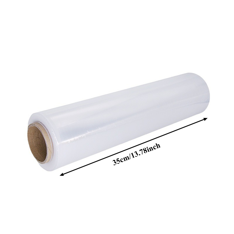 TEMU 1pc Transparent Packaging Stretch Wrap, 35cm Wide, Highly Stretchable, Self-adhesive And Non-detachable, Tear-resistant, And Dustproof. Suitable