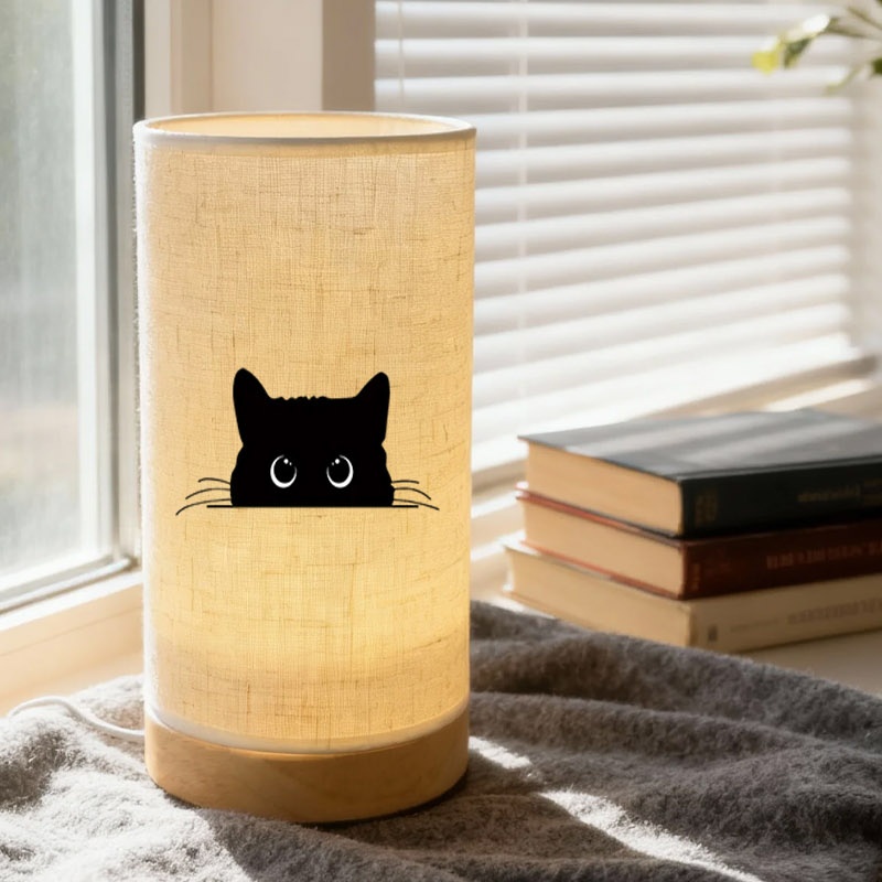 Cute Cat Silhouette Table Lamp for Home & Office Use