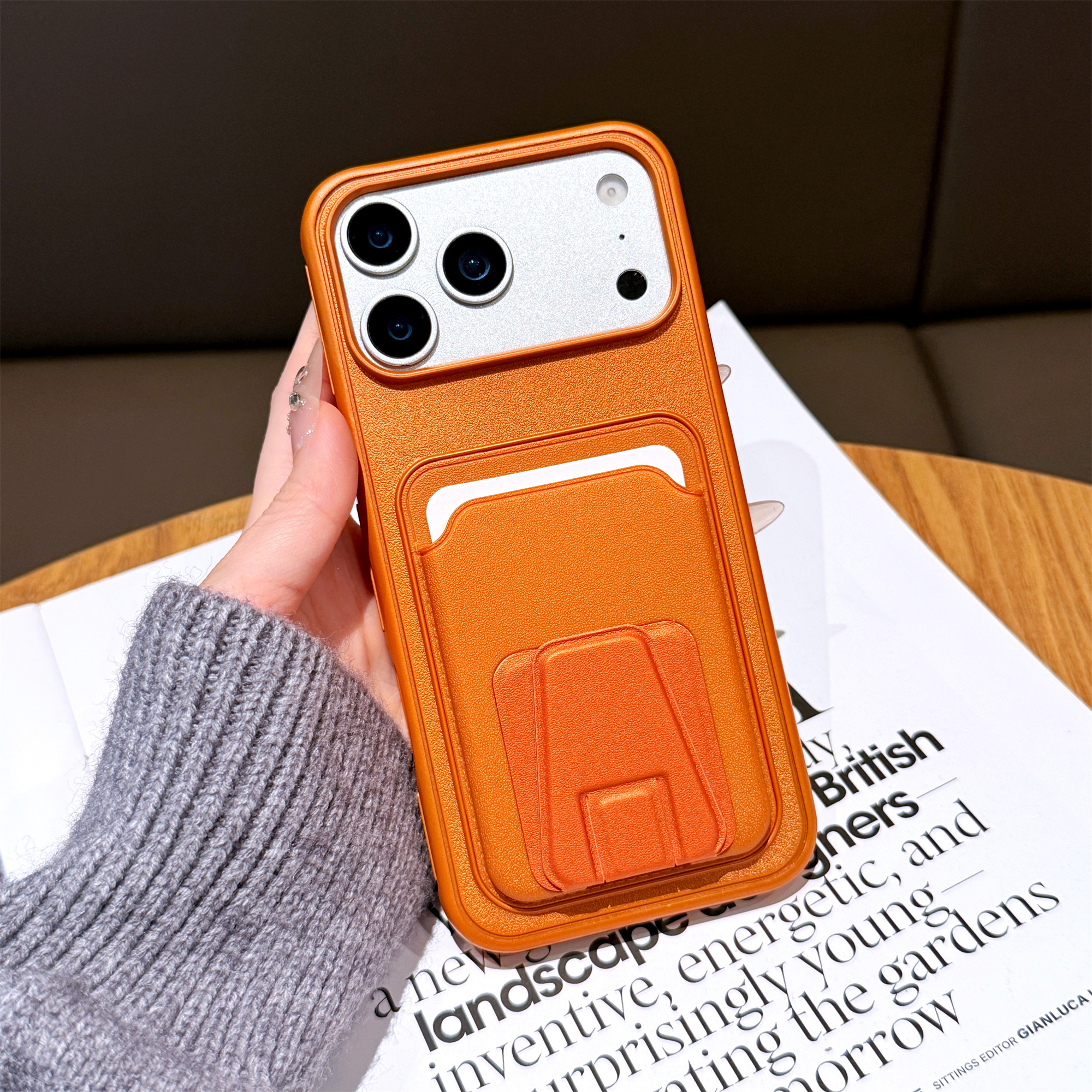 TEMU Phone Case: The 5th Phone Case With Trapezoidal Card Holder Is Suitable For Iphone 17pro Max/17pro/17/16pro Max/16/15plus/15pro