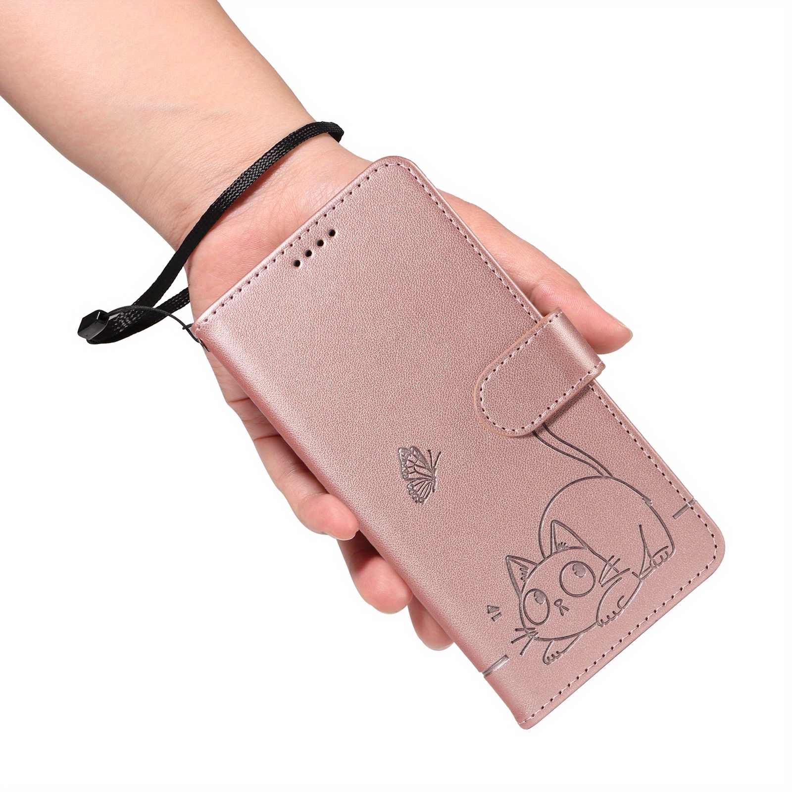 TEMU Rose Embossed Pattern Synthetic Leather Phone Case, Leather Flip Cover Compatible With Galaxy S25 Ultra/s25 Plus/s24 Plus/s24 Ultra/s23/s22/s21.