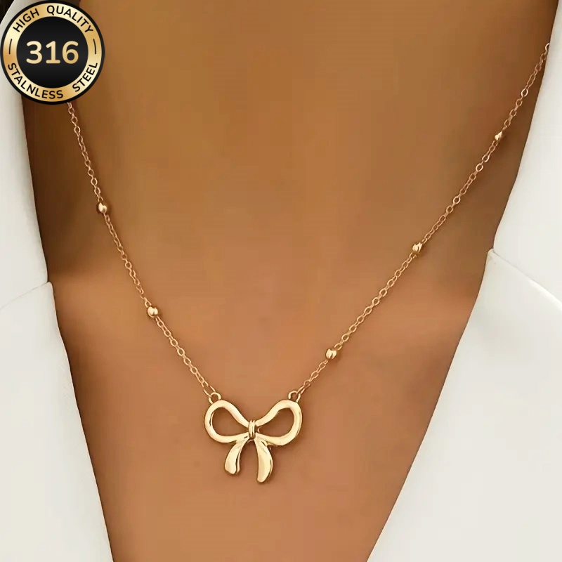 TEMU Collar con Hipoalergénico de Acero Inoxidable 316, Artesanía Chapada en Oro de Calidad, Cadena de Clavícula y Versátil, Adecuado para Mujeres