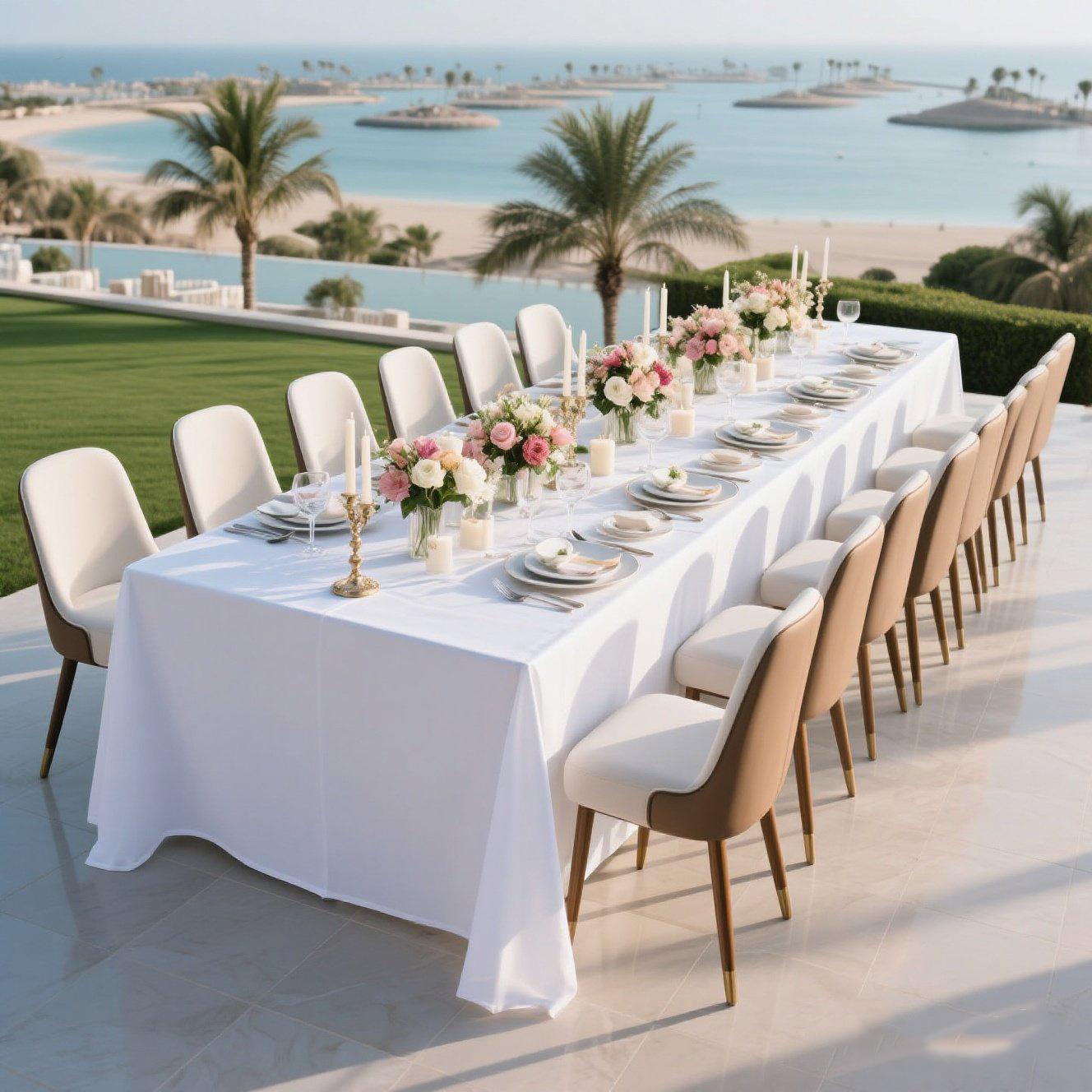 TEMU 1pc,wedding Decorations,summer Decoration,garden Decor For Outside,outdoor Decor, Stylish White Rectangular Large Party Tablecloth, Outdoor Long