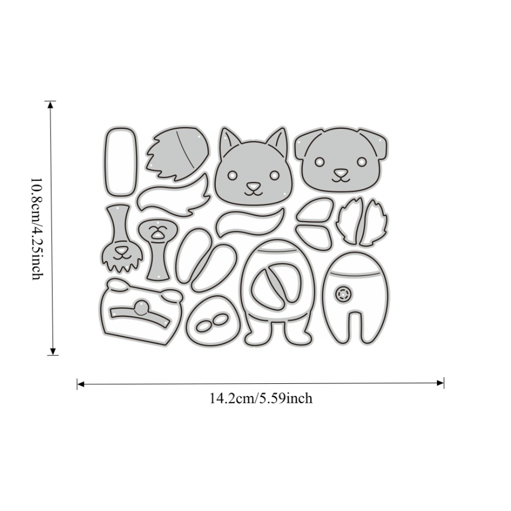 TEMU Matrice de découpe en métal "Build A Dog", pour décoration de carte de vœux DIY ou découpe manuelle de modèle d'album de scrapbooking