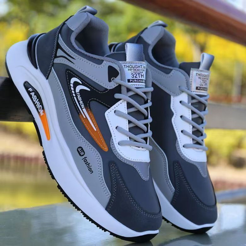 zapatillas de pvc   calidad para hombre -   antideslizante, de caña   con cordones, zapatillas de correr de invierno adecuadas para gimnasio, uso casual y exteriores, amortiguación de     - zapatillas versátiles estilo papá (color liso)