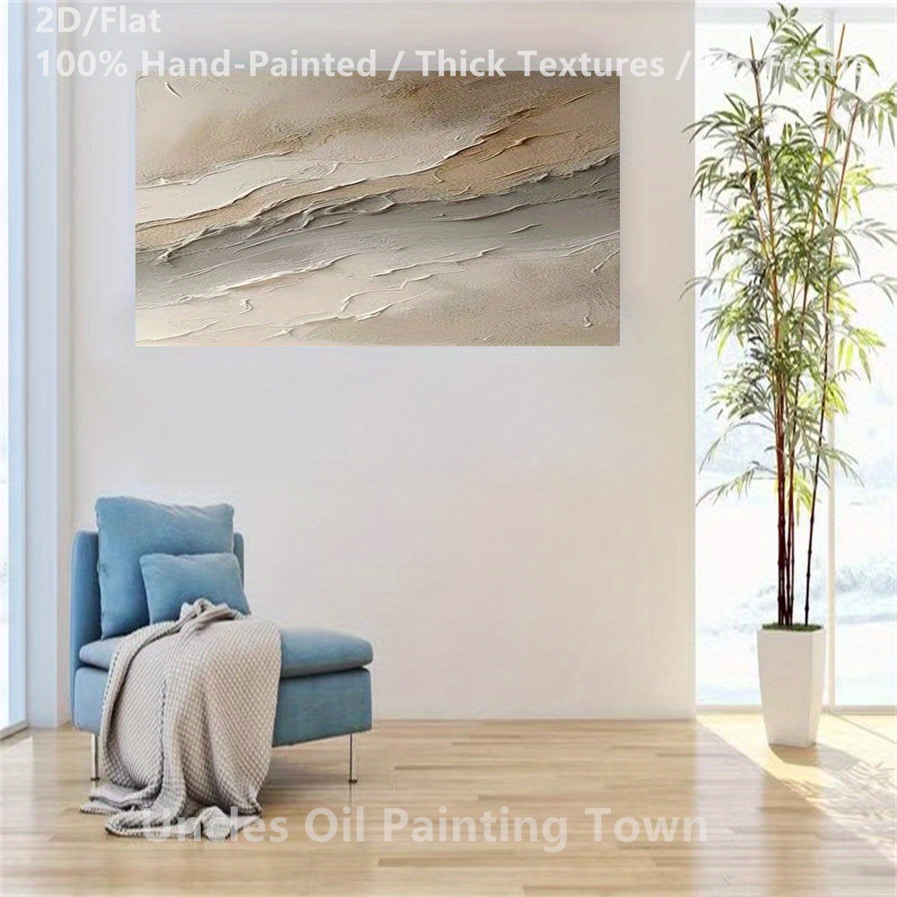 Hand-Painted Abstract Wall Art - Thick Textures, Vibrant Colors, Frameless Modern Canvas Painting for Living Room, Bedroom, Study - Unique Contemporary European & American Style Home Decor, Large Murals, Aesthetic Room Accent, Bedroom Artwork, Minimalist Design, Highquality Finish, Textured Artwork, Interior Designers, 2D Flat