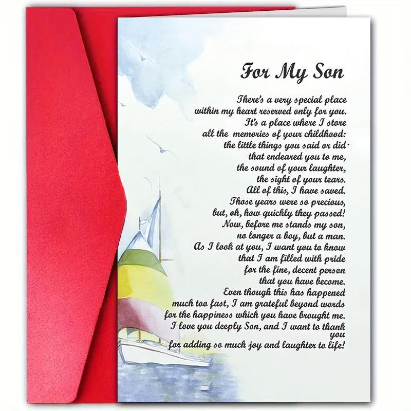 

Greeting For Son - 4.7"x7" , Mom & Dad