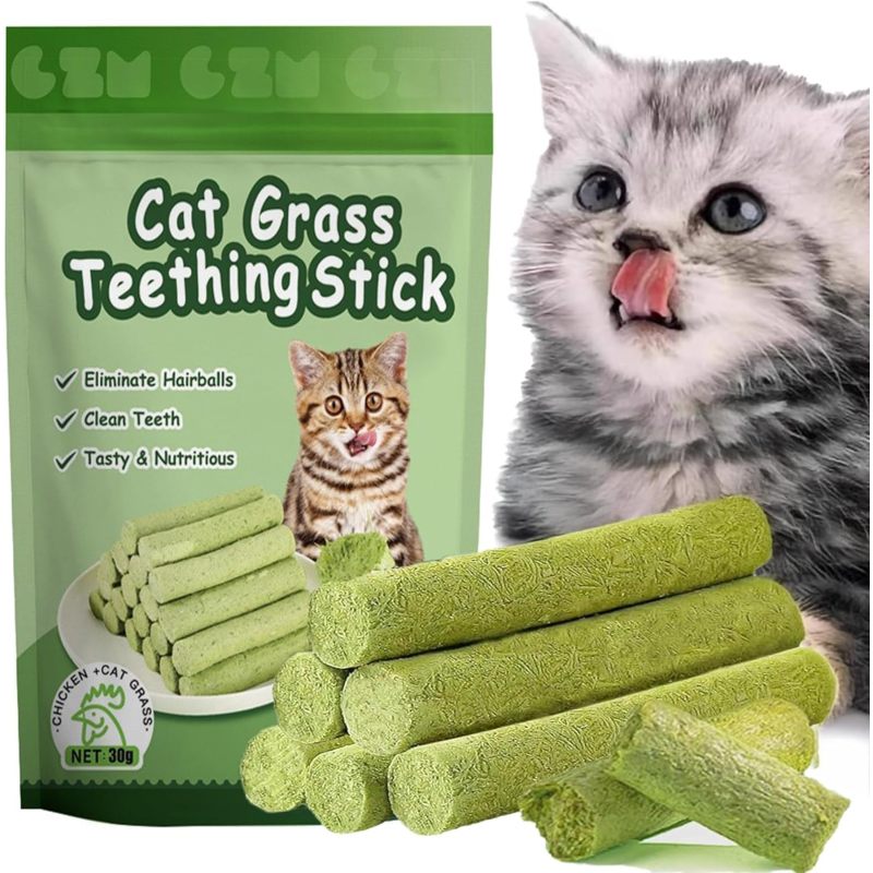 6-Pack Cat Teething Chew Sticks Natural Interactive Entertaining Indoor Toy for Daily Play And Bite, Without Battery