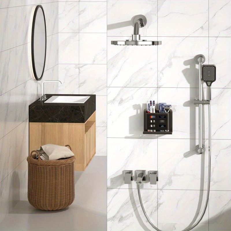 Gray Wall-Mounted Storage Rack for Bathroom Sink, Multifunctional Organizer for Combs, Toothbrushes, And Razors