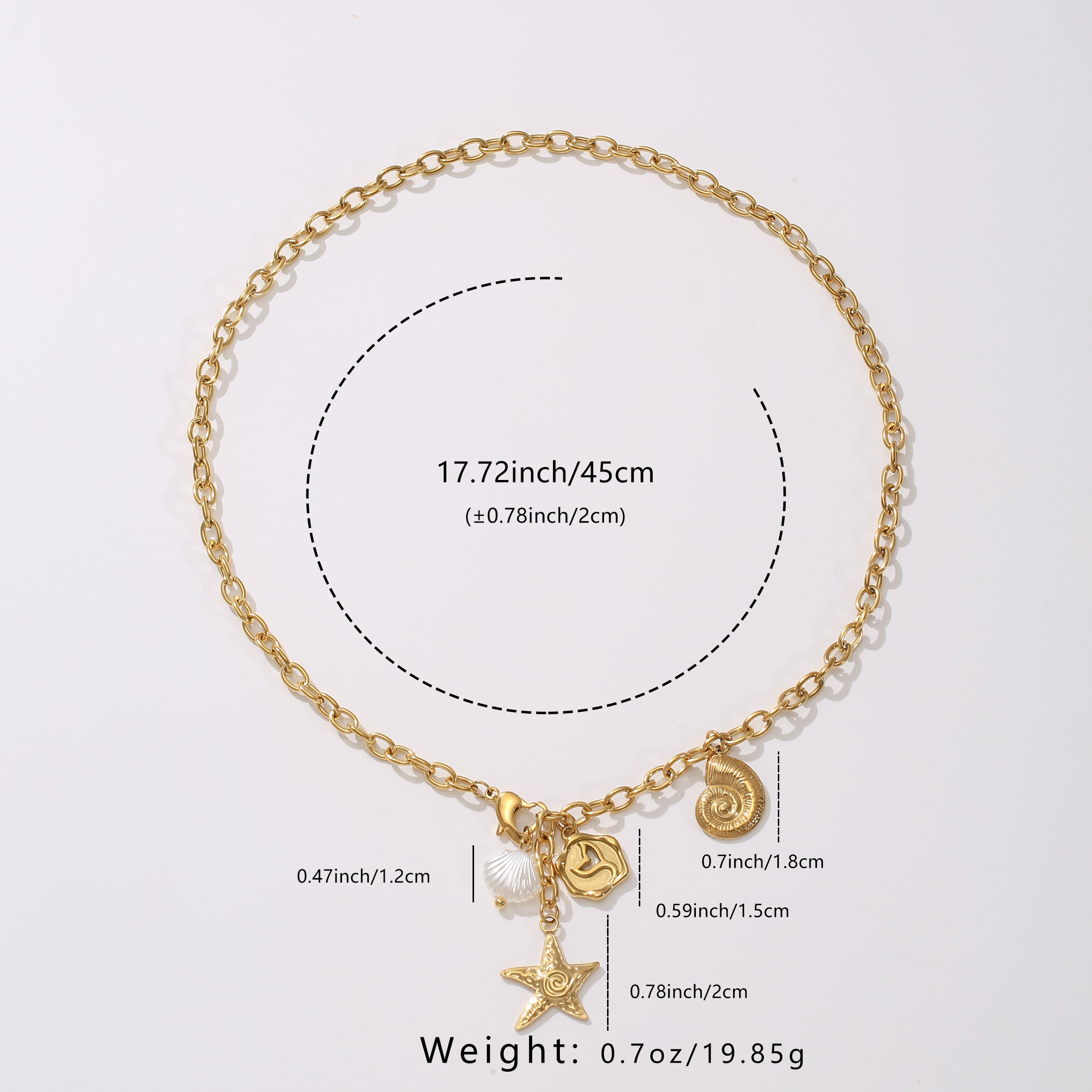 Women's Fun Ocean Peach Heart Necklace with Lobster Clasp