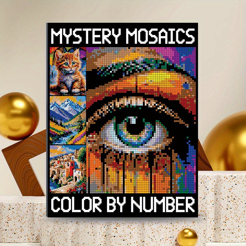 Image of 24 Landscape Abstract Puzzles: Mosaic Book - Adult Relaxation & Wonderful Coloring Book - Squares, Diamonds, Dots