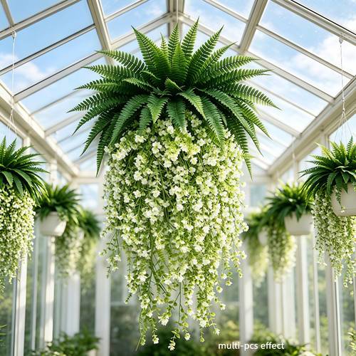 2 peças de de boston artificial com arranjo de flores artificiais, artigos para casa e cozinha, adequado para decoração suspensa /externa, decoração de quarto, decoração de casa, decoração de jardim, plantas artificiais, decoração suspensa para e de