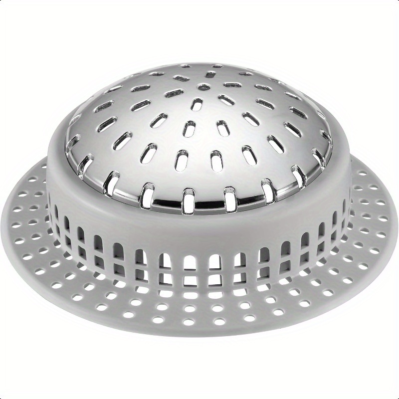 

Stainless Steel Drain Hair , Silicone Strainer For Regular Drains, Easy Hair Removal, Clog Prevention, Large Size, Hair Removal Tool | Perforated Design | Stainless Steel Construction